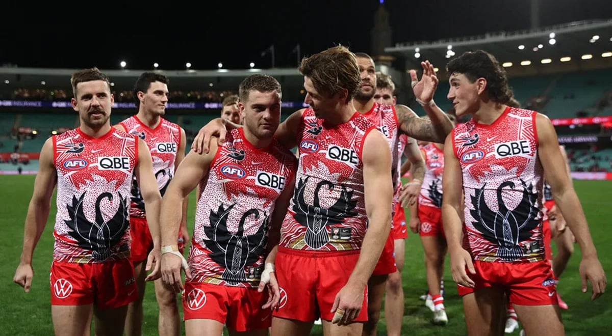 Sydney Swans wearing indigenous jersey