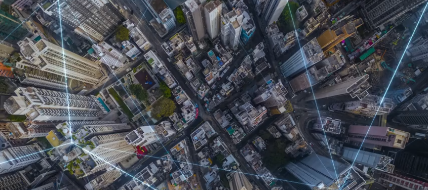 city birds eye view