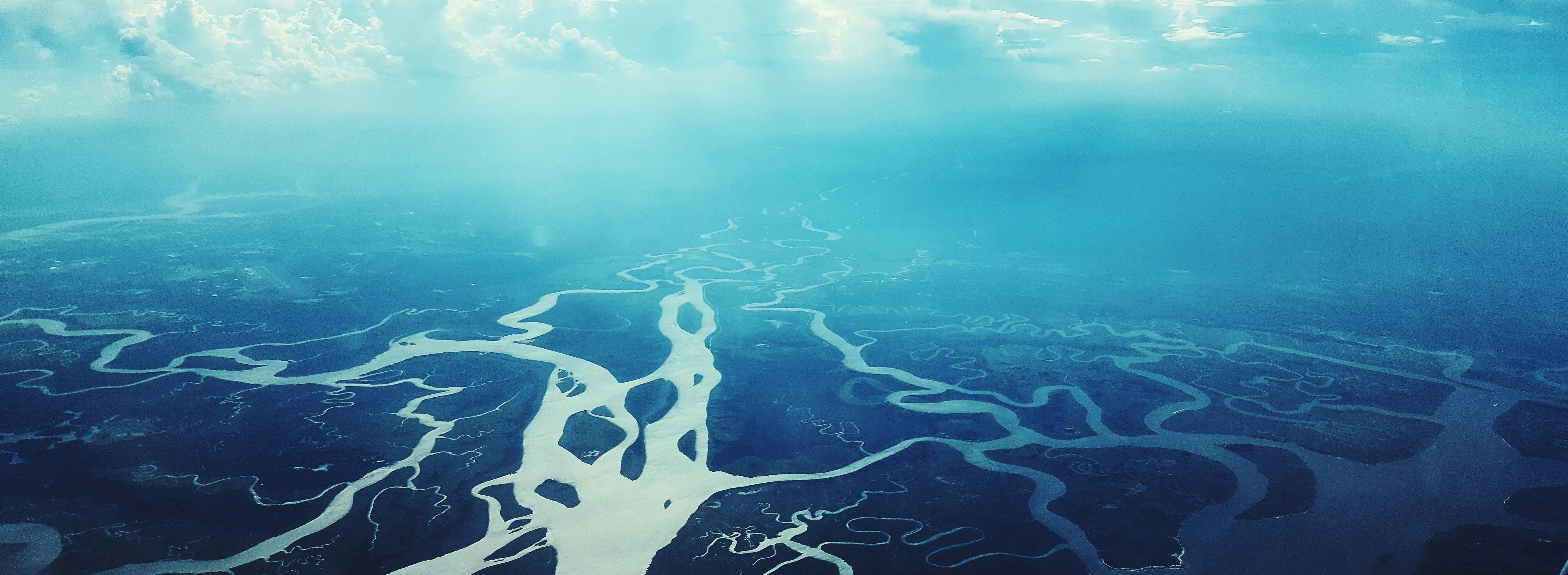 top view of river and valleys