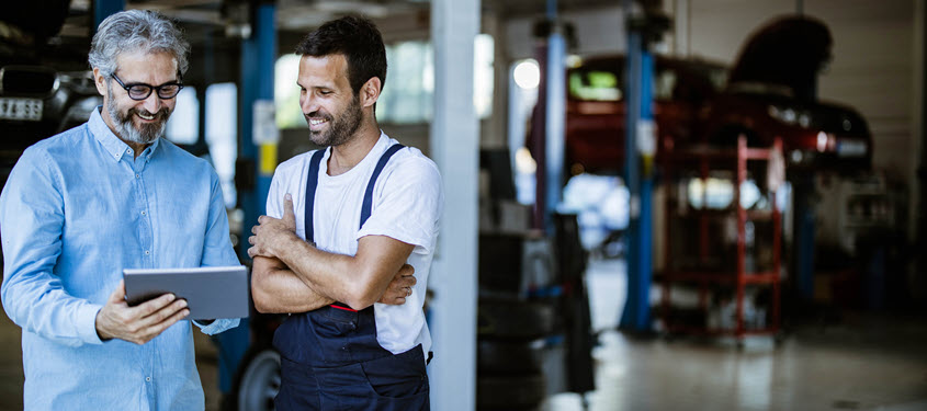 Business owner completing risk self-assessment