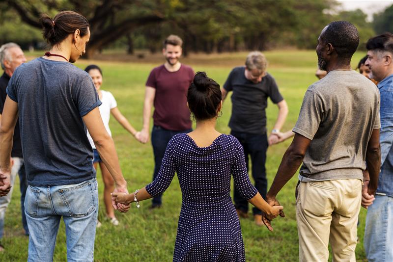 people holding hands